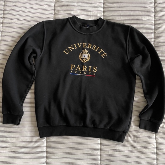 T-shirt Long Sleeves  size M  *UNIVERSITÉ DE PARIS* - Picture 1 of 9